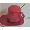 Generisk Moderno caffè tè latte elettrico riscaldatore tazza con cavo USB, temperatura costante 55 gradi, forma scanalata e colore rosso (CONSEGNA RAPIDA)