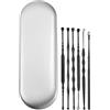 VOCOSTE Set Pulizia Orecchie Nero 6 Pezzi Acciaio Inox Antiscivolo