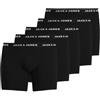 JACK & JONES Uomo Set da 5 Boxer Stretch Slip Pantaloncini Intimo JACHUEY, Colore:Nero, Taglia:6XL