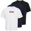 JACK & JONES Jjecorp Graphic Tee Ss O-3Pk Mp Noos, confezione da 3, Sky Captain, XS