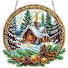 MOGTAA Kit per Arte con Diamanti di Natale da Appendere per Adulti e Bambini, Kit per Dipinti con Diamanti 5D a Forma Speciale con Paesaggio Invernale, Pendenti in Strass di Cristallo per Dipinti