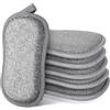 APXEL Spugna Piatti Bifacciale Durevole, 6 Pezzi Spugne Cucina, Spugnette, Spugne Microfibra Riutilizzabili, Per Posate, Cucina, Bagno, Pavimenti(Grigio Chiaro)