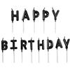 JUHONNZ Candeline con Buon Compleanno,Particolari Candele di Compleanno con Happy Birthday per Decorazione della Torta di Compleanno,Nero