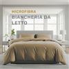 Lavea® Set Copripiumino Singolo in Microfibra 135x200 cm + 1 Federa 80x80 cm - Morbido, Traspirante e Anallergico, OEKO-TEX - Sabbia