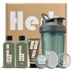 BODY & EARTH Gifts Set regalo da bagno per uomo, set regalo da doccia 6 pezzi per uomo con fresco profumo alle erbe, gel doccia, detergente viso