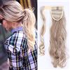 SEGO Coda di cavallo clip nelle estensioni dei capelli ondulata riccia 17 One Piece Wrap Around parrucchino lungo - Sandy Biondo & Candeggina Blonde