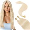 Elailite Extension Capelli Veri Cheratina 100 Ciocche 1 Grammo Remy Human Hair Biondi Umani [Effetto Super Invisibile] 100g (55cm, 60 Biondo Platino)