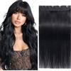 S-noilite Extension Capelli Veri Clip, One Piece Naturali Extension Capelli Veri, Estensioni Dei Capelli Umani Clip, 5 Clips Extension Capelli Clip, 35cm 40g Nero Jet Extension Capelli #1