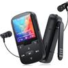 PINHUI 64 GB Lettore MP3 Bluetooth 5.3 con clip Lettore musicale sportivo HiFi portatile per bambini (28 g), radio FM, contapassi, registratore vocale, riproduzione casuale e ripetizione