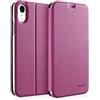 doupi Deluxe FlipCase per iPhone XR (6,1 Pollici), Protezione Custodia Ultra Slim Magnete Flip Cover Protettiva Book Style Etui Stare in Piedi Case, Rosso