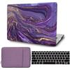 FFBOFFC Cover Rigida Compatibile con MacBook Pro 14 Pollici 2023-2021 Modello M3 A2992 A2918 M2 A2779 M1 A2442 con Touch ID, Plastica Custodia Protettiva & Borsa & Copritastiera, Marmo Viola
