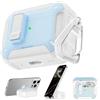 RFUNGUANGO Compatibile con AirPods Pro 3a Generazione Custodia Protettiva con Supporto per Telefono per AirPods Pro 3 Custodia Protettiva-Bianco e Blu