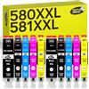 Happy Printer 10 cartucce XL compatibili con Canon PGI-580 CLI-581 per Pixma TR7500 TR7550 TR8550 TS6100 TS6150 TS6151 TS6250 TS6251 TS6350 TS6351 TS705 TS9550 TS9551c