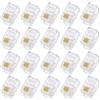 QUARKZMAN Connettori Maschio RJ9/RJ10/RJ22 per Spina Modulare Telefonica, Nucleo in Rame 4P4C Trasparente 20pz