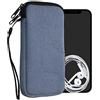 kwmobile Custodia Tela con Zip per Smartphone XL - 6,7/6,8 - Astuccio Porta Cellulare con Chiusura a Cerniera - Pochette Telefono Blu Jeans