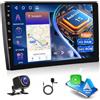 Motorsi 4GB+64GB Autoradio 2 Din 9 Pollici con Wireless CarPlay Android Auto, GPS Navigazione, WiFi, Bluetooth, FM/AM/RDS Radio, Autoradio Doppio Din con Schermo Diviso +Telecamera Posteriore