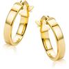 Orovi Orecchini Donna Oro Giallo 9KT Orecchini a Cerchio, Made in Italy, gioiello anallergico confezionato in un elegante astuccio portagioie