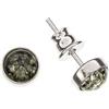 Artisana-Schmuck Orecchini in ambra di Artisana, piccoli orecchini rotondi in ambra e montatura in argento sterling 925/000 rodiato