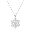 SLUYNZ Collana con ciondolo a forma di fiocco di neve, in argento Sterling 925, da donna, con zirconi scintillanti, con ciondolo a forma di fiocco di neve, Small, Argento sterling, Cu