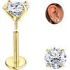 Sllaiss Orecchini Moissanite Uomo Donna in Titanio G23 18K Oro Punto Luce Diamante Brillante VVS1 Certificata D Color Oro 18K Orecchino Singolo a Lobo Anallergici Senza Nichel Piercing 1 CT