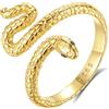 EUDORA Harmony Ball Anello Serpente in Argento Sterling S925 Placcato Oro 18K per Donne e Uomini, Fascia Serpente Cool Aperta Regolabile, Gioielli Ideali come Regalo per Mamma e Papà