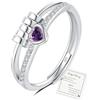 YOEE Anelli per ansia per donne e ragazze, placcati in argento Sterling, anelli per ansia, anello regolabile con zirconia cubica, regalo antistress, regalo per figlia, compleanno, Natale, One Size
