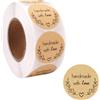 PetGlimmer 500 Pezzi 2.5 cm Rotonde Autoadesivo Handmade with Love, Etichette Regalo Adesive, Kraft Realizzato Adesivi Amore, Fatto a Mano Etichette Adesive, Chiudipacco Adesivi per Sacchetti Scatole Bomboniere