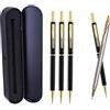 MROOFUL Matita meccanica di lusso in metallo pieno 0,5 mm piombo oro argento portapenne con scatola regalo Art Sketch pittura matita coreana scuola cancelleria (oro)