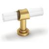 goldenwarm 10 pomelli per mobili dorati, maniglie per mobili, cassetti, moderni, in lega di zinco, in acrilico trasparente