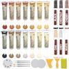 AN-WATTY Stucco per Legno 20 Colori, Stucco per Legno Riempitivo con 14 Colori Stucco Legno e 6 Colori Pennarello per Legno, Kit Riparazione Piastrelle per Laminato, Legno, Fori, Graffi, Crepe, Tavoli