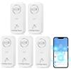 TOWODE Wassermelder WLAN(2,4 G WiFi), 90 dB Wassersensor Alarm und App Alarm, kabelloser Wasseralarm, WiFi Wassermelder Wasseralarm für Rohre, Schlafzimmer, Küche, Badezimmer, Keller (5er-Pack)