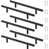 Luxeu Maniglie per Mobili, 6 Pezzi Maniglie Cucina Acciaio Inox, Distanza Tra i Fori 128mm, con 12 Viti, per Cassetti, Armadio, Mobili Decorazioni (Nero)