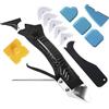 ORHOMELIFE Set di attrezzi per rimozione di silicone, 5 in 1, 6 cuscinetti intercambiabili in silicone, per cucina, bagno, pavimento, lavandino, finestra (bianco)