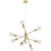 Eglo lampada a sospensione Gradoli 1, a 8 luci, in metallo in ottone spazzolato, illuminazione per tavolo da pranzo e soggiorno, presa E27, Ø 71 cm