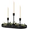 smtyle Set di 3 portacandele corti neri conici per candelabri con ferro da 2 cm di diametro, ideali per centrotavola da tavola