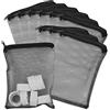 REBECCAGIBSON 10Pz Cannolicchi Filtro Acquario Riutilizzabili con Cerniera,Rete Borsa Piscina Palline Biologiche da Acquario,Carbone Granulato,Foro in Rete da 1 Mm (Nero),Plastica Net Bag