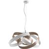 BeLight Lampada Sospensione in Ferro 1 Luce Attacco E27 - Ø54cm colore Bianco e Tortora