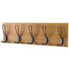 AKTIVE Max Home Appendiabiti da parete 47x7x15 cm, con 5 ganci, peso massimo supportato 5 kg, effetto legno, per appendere cappotti, cappelli, borse (18522)