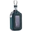 PORRASSO Astuccio Portachiavi Vera Pelle Auto Del Sacchetto Portachiavi Doppia Cerniera Portatile Raccoglitore Chiave Car Key Case per Uomo Donna Verde