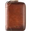 PORRASSO Porta Carte di Credito Pelle Portamonete Uomo Portafoglio con Protezione RFID Portatile Porta Tessere con 12/20/30/45 Porta Carte di Credito Marrone B