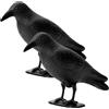 OFFO Mini Corvo Scaccia Piccioni,Spaventa Piccioni e Uccelli, Corvo Finto Anti Piccioni da Balcone e Giardino, Piccolo Dissuasore per Uccelli, 2 Pezzi