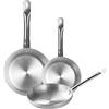 PINTINOX Prima Collection Padella Bassa in Alluminio Crudo Professionale Serie Alu Easy, con Manico Tubolare in Acciaio (SET 20-24-28)
