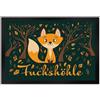 speecheese Zerbino XL in 40 x 60 cm con simpatica volpe nella foresta e nell'autunno - Grotta di volpe come regalo in design fumetto per bambini o adulti che amano la vostra stanza come una