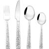 Wildone Set di posate da 32 pezzi, set di posate in acciaio inossidabile resistente per 8 persone, set di posate per uso alimentare, set di utensili per casa ristorante, finitura a specchio, lavabile in