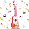 Yoihuqi 41CM Chitarra Giocattolo, Plastica Ukulele per Bambini, Mini Chitarra Bambini, Musica Giocattoli Educativi, Chitarra con 3 Corde Regolabili, per Principiante (Rosa)