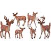 Jokfeice Figure di Cervo, 6PCS Realistiche Figure di Animali del Bosco in Plastica - Giocattoli di Animali della Foresta per Bambini, Decorazioni Natalizie, Topper per Torta di Compleanno, Regali