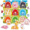 KMTJT Montessori, puzzle in legno a partire da 1 anno, giocattolo in legno con animali per 12 - 36 mesi, ragazze e ragazzi, puzzle per bambini, giocattolo per abilità motorie, gioco di smistamento del