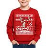 Glimnerize Maglione natalizio per bambini con stampa 3D di Natale, a maniche lunghe, divertente, rosso - Babbo Natale rovesciato 160