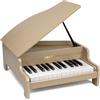 JALOKEE Tastiera per pianoforte per bambini, 25 tasti, pianoforte a coda in miniatura, strumento educativo in legno, volume regolabile, adatto per ragazze e ragazzi in età bassa (Quercia)