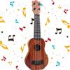 Yoihuqi Plastica Chitarra Giocattolo, Plastica Ukulele Bambini, Mini Chitarra Bambini, Musica Giocattoli Educativi, con 4 Corde Regolabili, per Principiante (Colore Mogano, 38 CM)